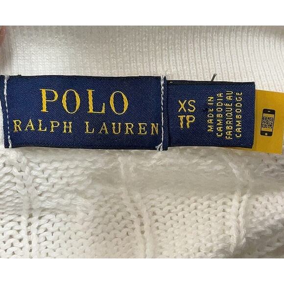 Polo Ralph Lauren Cable-Knit Cotton Polo Dress White XS Short Sleeve Skinny Fit - Picture 9 of 9